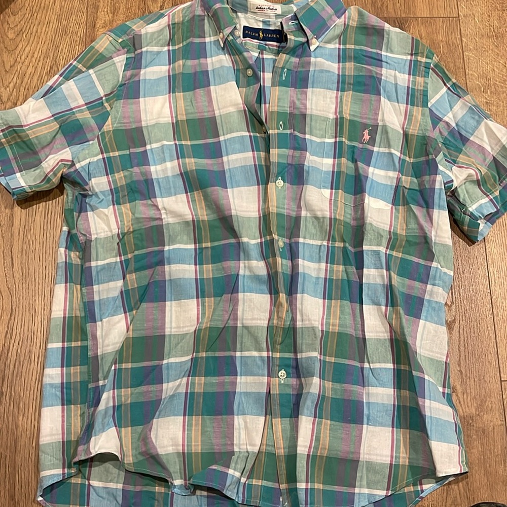 polo short sleeve button down